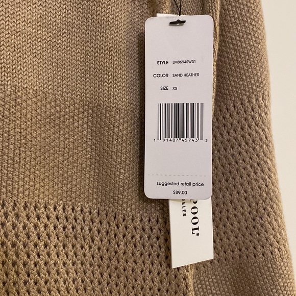 Liverpool Los Angeles | Womens Texture Blocked Raglan Sweater Sand Heather - Picture 5 of 9